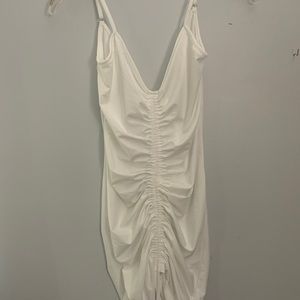 Ruched white dress